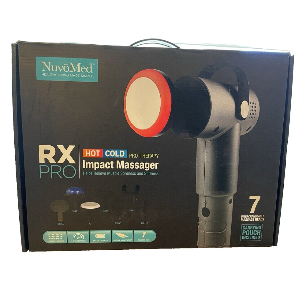 NuvoMed RX Pro‎ Hot/Cold Pro-Therapy Impact Massager 7 Message Heads